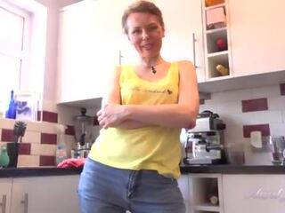 AuntJudys - 46yo Natural FullBush Amateur MILF Alexia gives JOI in the Kitchen