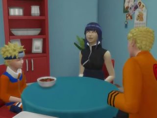 Naruto  - ナルト -  エロアニメ sasuke se folla hinata アナル mientras su marido duerme netorare