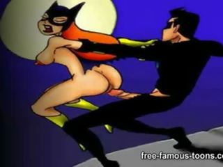 Batman with Catwoman and Batgirl orgies